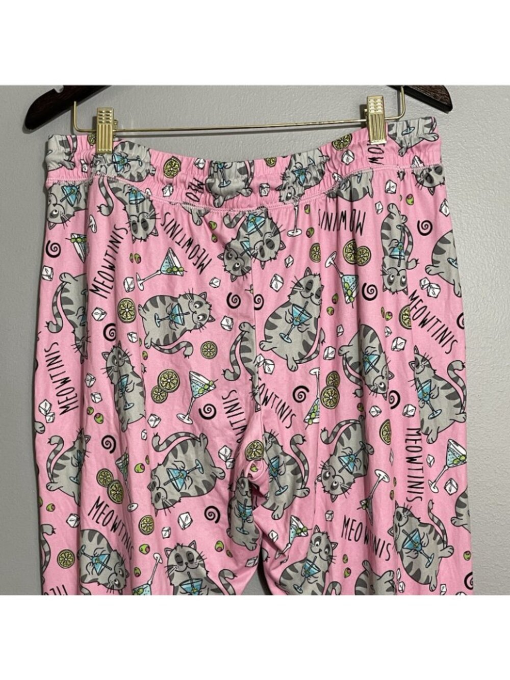 Briefly Stated Cat Lady Pajama Pants Women XL 16/18 Cocktail Drink Casual Lounge - Picture 11 of 12